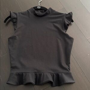 Susana Monaco Mock Neck Peplum Top